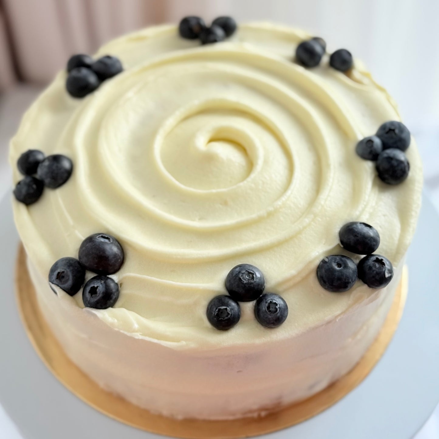 Lemon & Blueberry Cake with Cheese Cream Frosting (8-10 servings)