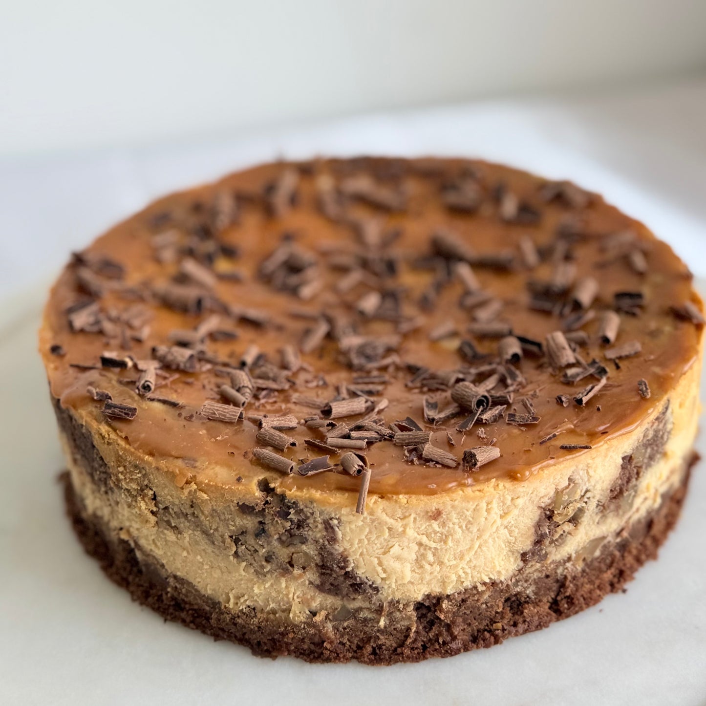 Caramel Cheesecake on Brownie Base (8-10 servings)